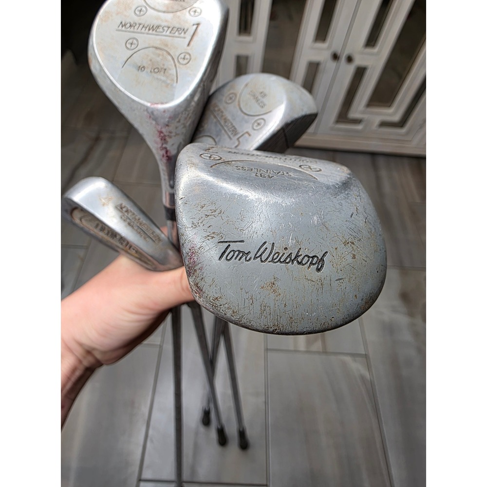Northwestern Golf Club Set 1 3 5 Woods Tom Weiskopf 4 Iron Ultimate Stainless - Picture 10 of 16